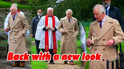 King Charles appeared with a fancy robe, a cross in his hand and went to church alone