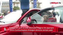 Cumhurbaşkanı Erdoğan, Togg aracını böyle sürdü