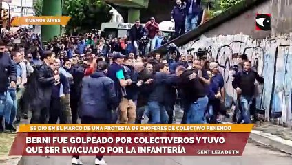 El ministro de Seguridad de Buenos Aires fue golpeado por colectiveros en una marcha