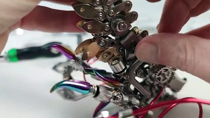 mechanical dragon made of 2030 metal parts