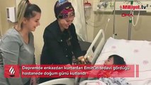Depremde enkazdan kurtarılan Emin için hastanede doğum günü kutlaması