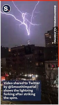 Spidering Lightning Strikes One World Trade Center Spire