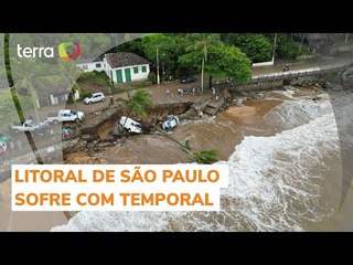 Temporal deixa Litoral de SP debaixo d'água e com transtornos