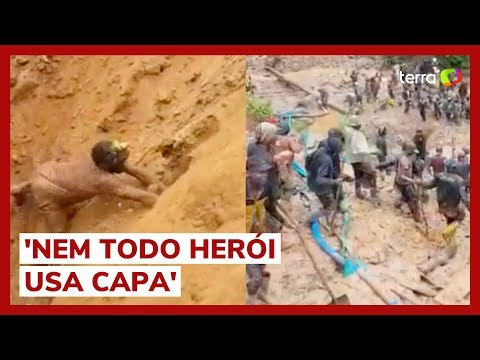 Resgate de mineiros em mina colapsada no Congo viraliza nas redes sociais