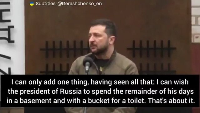 Zelensky e l'augurio a Putin: Spero muoia in un seminterrato - Video