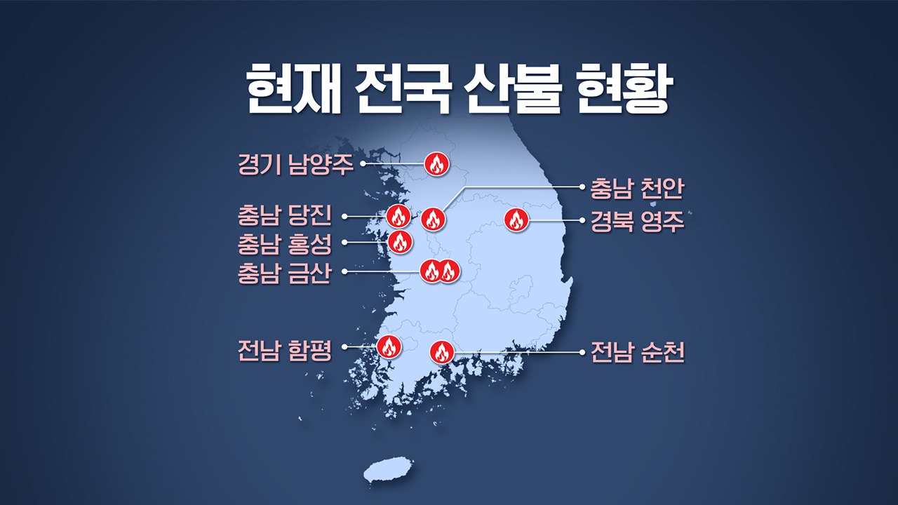 [뉴스라이더] '건조한 날씨·강풍' 전국 산불 비상..."9곳 진화 중" / YTN