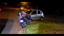 Motociclista fica ferido em acidente no Santa Cruz