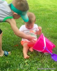 Naughty Baby Playing With Balloons