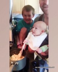Funny Baby Doing Housework