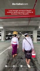 Luas banget semeton! Begini suasana gedung parkir 4 lantai di kawasan Pura Besakih.