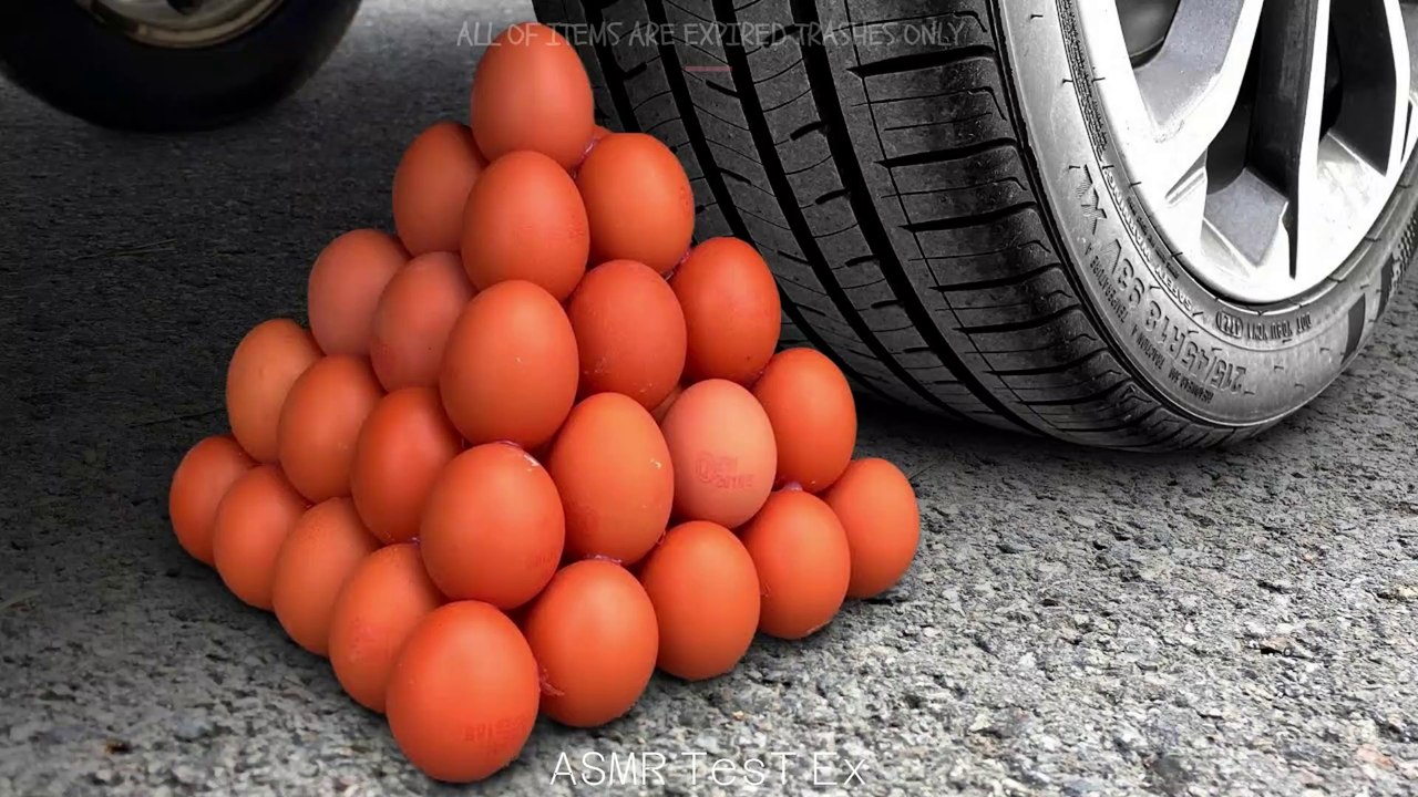 Crushing Crunchy & Soft Things by Car! - EXPERIMENT: EGGS vs CAR vs FOOD