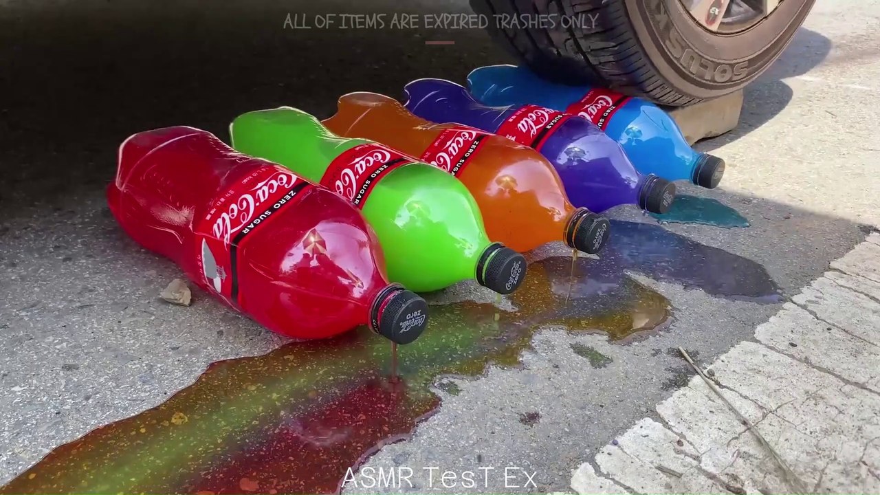 Crushing Crunchy & Soft Things by Car! - EXPERIMENT: COLA BALLOONS vs CAR vs FOOD