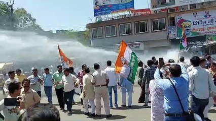 राहुल गांधी की सदस्यता रद्द मामले में कांग्रेस का लगातार जारी है प्रदर्शन