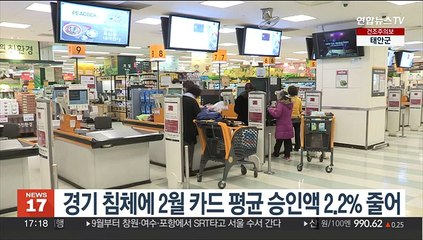 경기 침체에 2월 카드 평균 승인액 2.2% 줄어