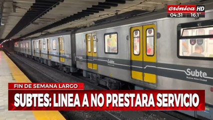 La línea A de subte no prestará servicio durante Semana Santa