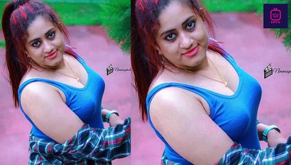 Nimisha Bijo In Tight Blue banyan Outfit