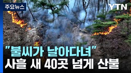 "불씨가 날아다녀"...동시다발 '산불 3단계'에 곳곳 불타 / YTN