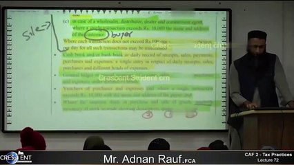 CAF-2 || Lecture 72 || Tax | sir Adnan Rauf | 2023