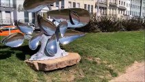 New sculpture by artist Leigh Dyer on St Leonards seafront, East Sussex