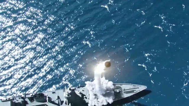 US deploys expensive, advanced flying aircraft carrier with top-of-the-line tech and weaponry, showcasing military dominance. Concept is not new, but modern tech revives the idea.