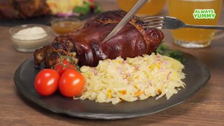 Traditional German Eisbein – Roasted Pork Knuckle. Recipe by Always Yummy!