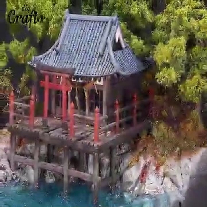 DIY Forgotten shrine and guardian diorama crafts thalassophobiaAquaphobiaCryptidCreatureResinart