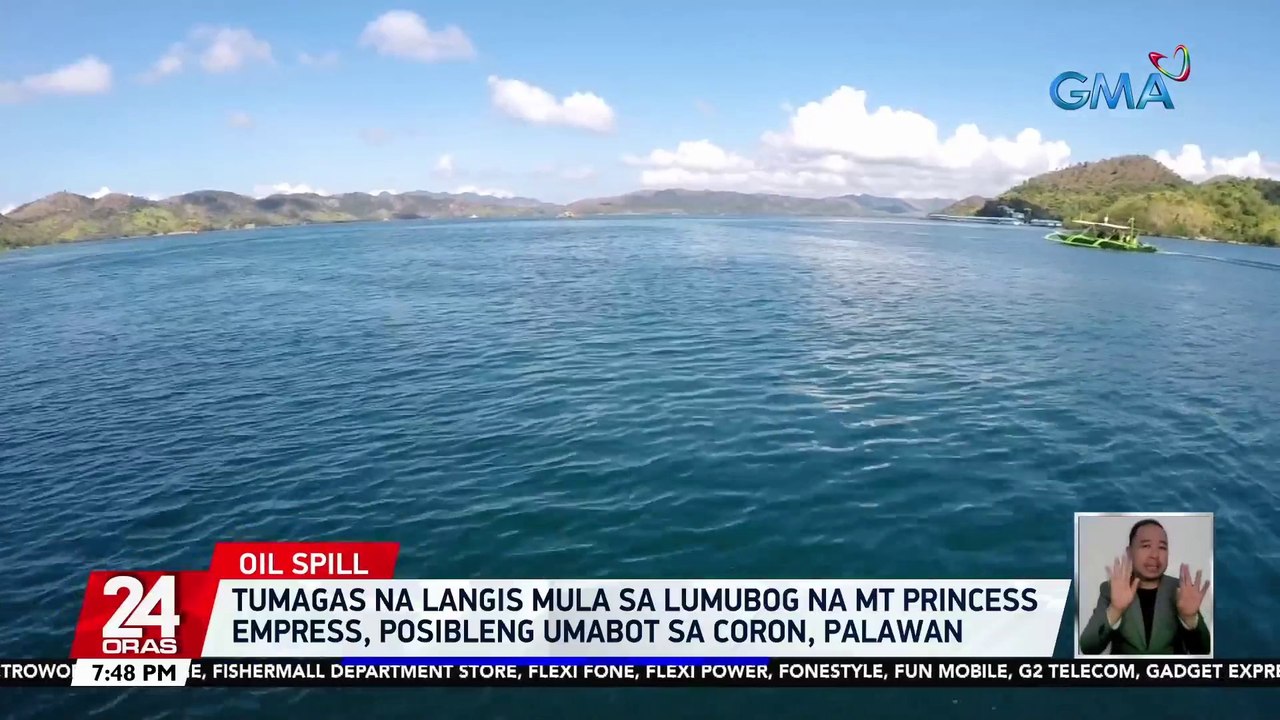 Tumagas na langis mula sa lumubog na MT Princess Empress, posibleng umabot sa Coron, Palawan | 24 Oras
