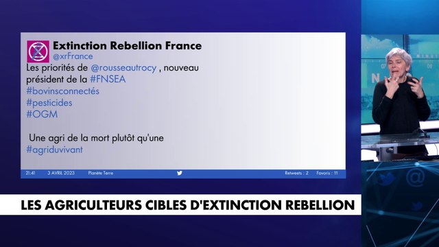 Les agriculteurs cibles d'extinction rebellion