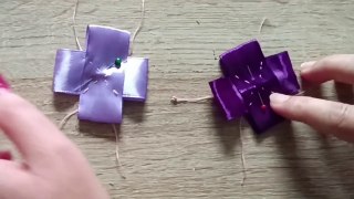 How to make Satin ribbon flower_Super craft idea_Summer flower