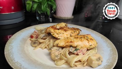 ✅Tam Ölçülü: Kremalı Makarna ve Tavuk
