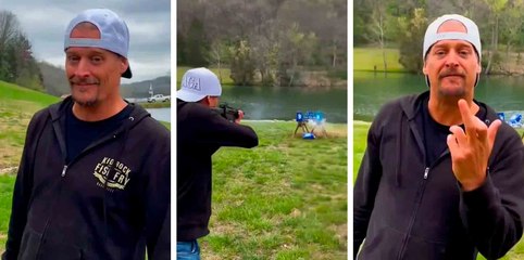 Kid Rock atira latas de Bud Light após cervejaria patrocinar influenciador transgênero