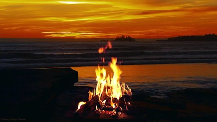 Landscape fire and sea to relax