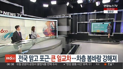 [날씨클릭] 전국 맑고 포근·큰 일교차…차츰 봄바람 강해져
