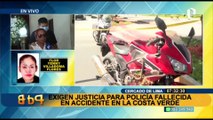 Familiares de policía de salvataje fallecida en accidente de la Costa Verde exigen justicia
