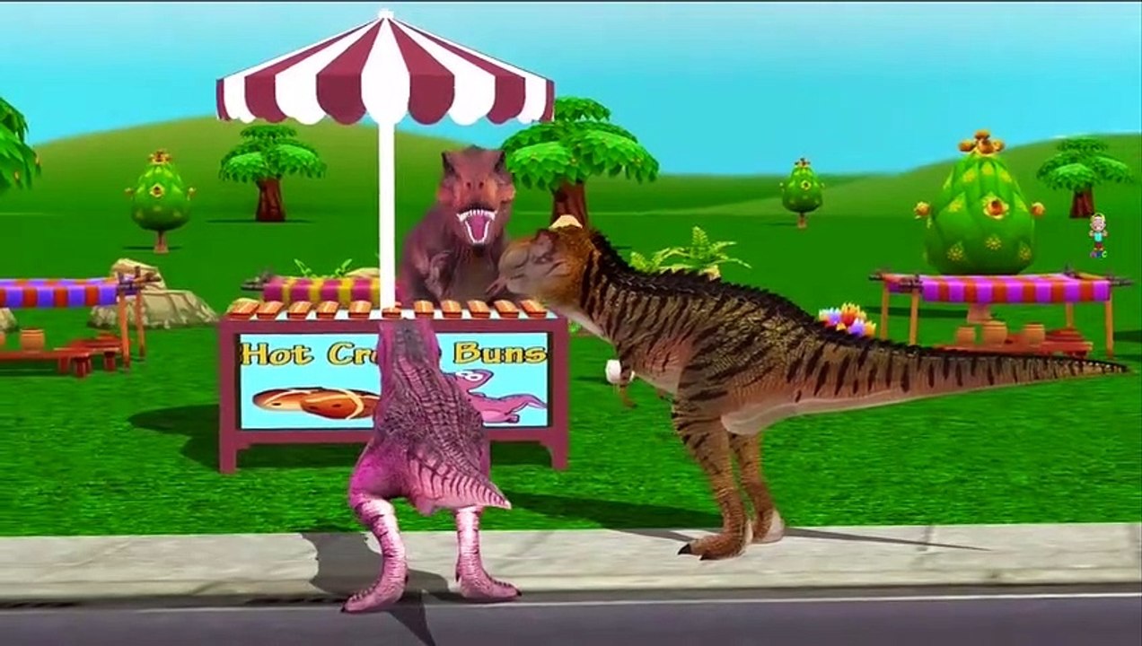 Dinosaurs Cartoons Hot Cross Buns Nursery Rhymes For Children   Dinosaurs Cartoons For Children