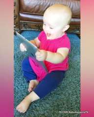 Funny Baby First Time Using Electronic Devices