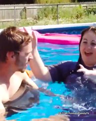 Funniest Baby First Time Go Swimming With Daddy