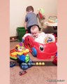 Funny Baby Siblings Playing Together