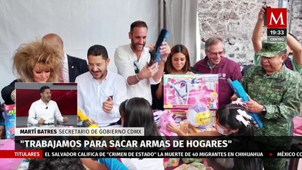 Con armas entregadas en programa "Sí al desarme, sí a la paz" se realizan monumentos para la CdMx