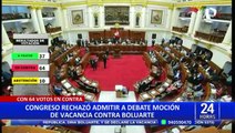 Congreso rechaza admisión a debate de moción de vacancia contra presidenta Dina Boluarte
