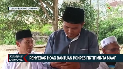 Penyebar Informasi Hoax Bantuan Pondok Pesantren Fiktif Minta Maaf