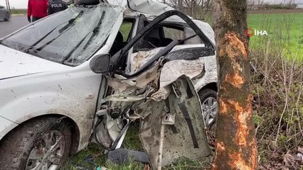 Kontrolden çıkan otomobil ağaca çarptı: 1 ölü