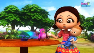 चुन चुन करती आई चिड़िया Chu Chu Karti Aayi Chidiya - 3D Hindi Rhymes For Children - Happy Bachpan