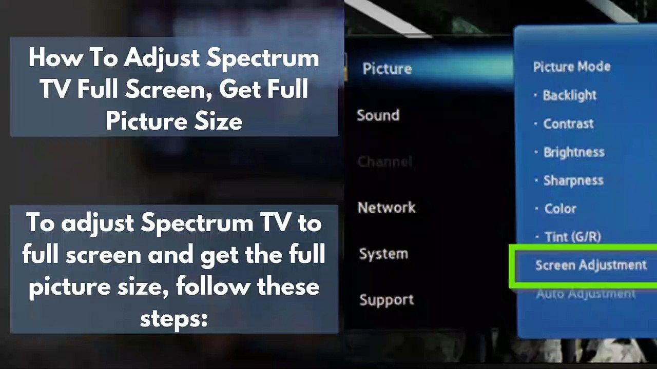 How To Adjust Spectrum TV Full Screen, Get Full Picture Size - video  Dailymotion