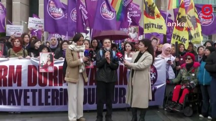 Kadın Cinayetlerini Durduracağız Platformu Derneği’nin feshi davası sonrasında adliye önünde açıklama yapıldı: Seçimde 6284 diyerek oylarımızı kullanacağız