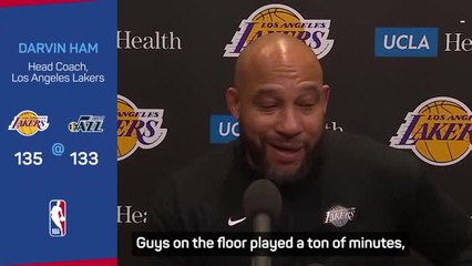 下载视频: Lakers' road run has them on cusp of playoffs and Ham's excited