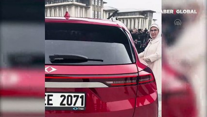 Görüntüler paylaşıldı... Cumhurbaşkanı Erdoğan, Togg ile böyle tur attı