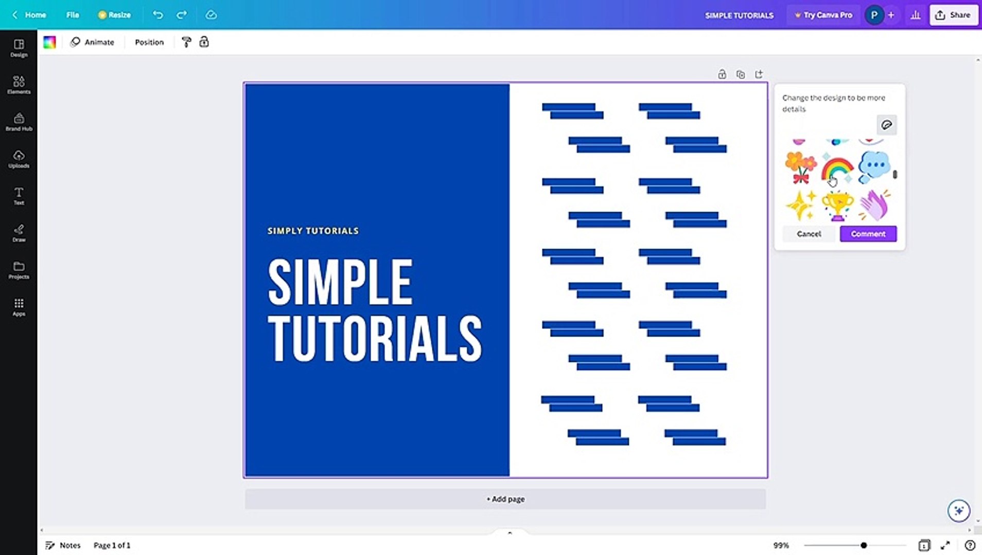 Canva Course Section 26 Adding in Comments