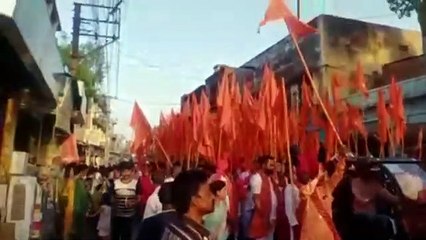 अलवर में निकली हनुमान ध्वज यात्रा, हजारों लोगों ने की शिरकत, देखे वीडियों