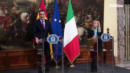 Vídeo | Sánchez evita confrontar con la ultra Meloni